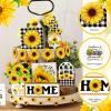 12 Pcs Sunflower Tiered Tray Decor Sunflower Decorations for Home Farmhouse Tray Set Rustic Summer Flower Table Top Centerpiece for Home Farmhouse Rustic Kitchen view 4
