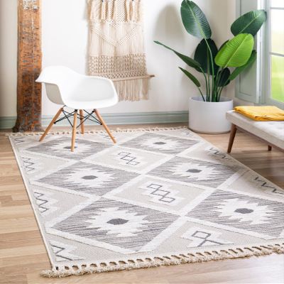 Unique Loom Arlo Collection Area Rug - Kai (Rectangular 6' 0" x 9' 0", Sandy Beige/Gray)