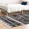 Unique Loom Cherokee Collection Area Rug - Asheville (Rectangular 6' 0" x 9' 0", Black/ Ivory) view 4