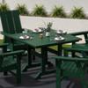 WO Home Furniture Outdoor Dining Table, 43" Square HDPE Patio Table with Umbrella Hole, Weather Resistant Patio Table for Backyard, Deck and Garden, Dark Green view 2