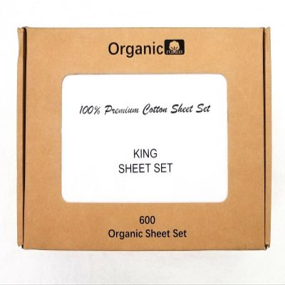 Empire Home 100% Organic Cotton Bed Sheet Set - Fitted + Flat + 2 Pillow Cases (Queen, White)