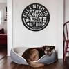 Badger Steel USA - All I Need is Coffee and My Dog - Metal Wall Art - 18" X 18" - Black view 1