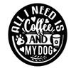 Badger Steel USA - All I Need is Coffee and My Dog - Metal Wall Art - 18" X 18" - Black view 2