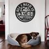 Badger Steel USA - All I Need is Coffee and My Dog - Metal Wall Art - 18" X 18" - Black view 3