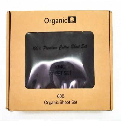 Empire Home 100% Organic Cotton Bed Sheet Set - Fitted + Flat + 2 Pillow Cases (Queen, Black)