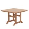 WO Home Furniture Outdoor Dining Table, 43" Square HDPE Patio Table with Umbrella Hole, Weather Resistant Patio Table for Backyard, Deck and Garden, Teak view 1