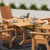WO Home Furniture Outdoor Dining Table, 43" Square HDPE Patio Table with Umbrella Hole, Weather Resistant Patio Table for Backyard, Deck and Garden, Teak view 2