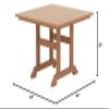 WO Home Furniture Outdoor Dining Table, 43" Square HDPE Patio Table with Umbrella Hole, Weather Resistant Patio Table for Backyard, Deck and Garden, Teak view 3