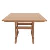 WO Home Furniture Outdoor Dining Table, 43" Square HDPE Patio Table with Umbrella Hole, Weather Resistant Patio Table for Backyard, Deck and Garden, Teak view 4
