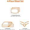 Empire Home 100% Organic Cotton Bed Sheet Set - Fitted + Flat + 2 Pillow Cases (Queen, Taupe) view 2