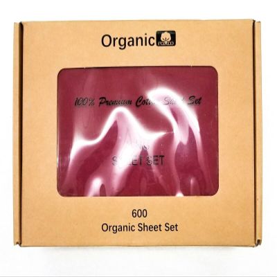 Empire Home 100% Organic Cotton Bed Sheet Set - Fitted + Flat + 2 Pillow Cases (Queen, Burgundy)