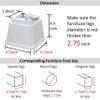 Whynonap Bed Risers 4 Inch Heavy Duty Bed Elevators, Set of 6 Lifts Up 3,000 lbs Furniture Riser for Sofa and Table, White view 4