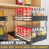 SpaceAid Pull Out Spice Rack Organizer for Cabinet, Heavy Duty Slide Out Seasoning Kitchen Organizer, Cabinet Organizer, with Labels, 8.5" W x10.75 D x8.5 H, 1 Drawer 2-Tier view 3