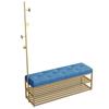 LHHL Coat Rack Entryway Shoe Bench Entry Hall Tree with 2-Tier Storage Shelves Industrial Coat Shoe Racks with 4 Hooks 4-in-1 Design Metal Frame Easy Assembly view 1