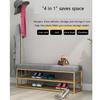 LHHL Coat Rack Entryway Shoe Bench Entry Hall Tree with 2-Tier Storage Shelves Industrial Coat Shoe Racks with 4 Hooks 4-in-1 Design Metal Frame Easy Assembly view 3