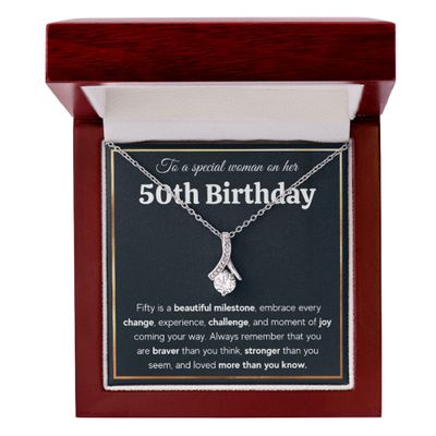 FG Family Gift Mall 50th Birthday Gifts For Women, Cool Gifts For 50 Year Old Woman Turning 50 and Fabulous, Happy Fifty Bday Gift Ideas (LED Box, Milestone Alluring)