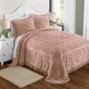 Montgomery Ward Emily Floral Chenille Bedspread, Soft Cotton Comforter, King Size Quilt in Blush - Luxury Hotel Bedding, King Bedspread (Blush, King) view 2