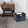 HofferRuffer Magazine Basket Holder, Foldable Magazine Rack, Document File Holder Organizer, File Folder, Newspaper Storage Bin Organizer for Home or Office (Dark Blue) view 3