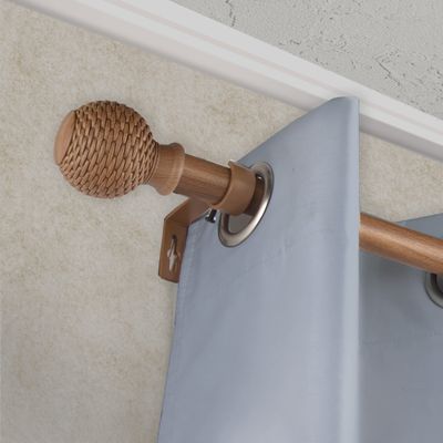 A&F Rod Dcor - Braxton 1" Faux Wood Curtain Rod 120-170 inch - Chestnut