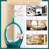 Ceramics Vases Set of 2, Unique Flower Vase for Home Decor, Modern Hollow Geometric Vase for Flower, Handmade Oval Vase for Pampas Grass Branches, Centrepieces Vases for Home Living Room view 4