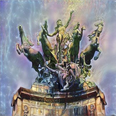 Paris France Quadriga at Grand Palais by Pedro Gavidia Laminated Art Print, 11 x 8 inches