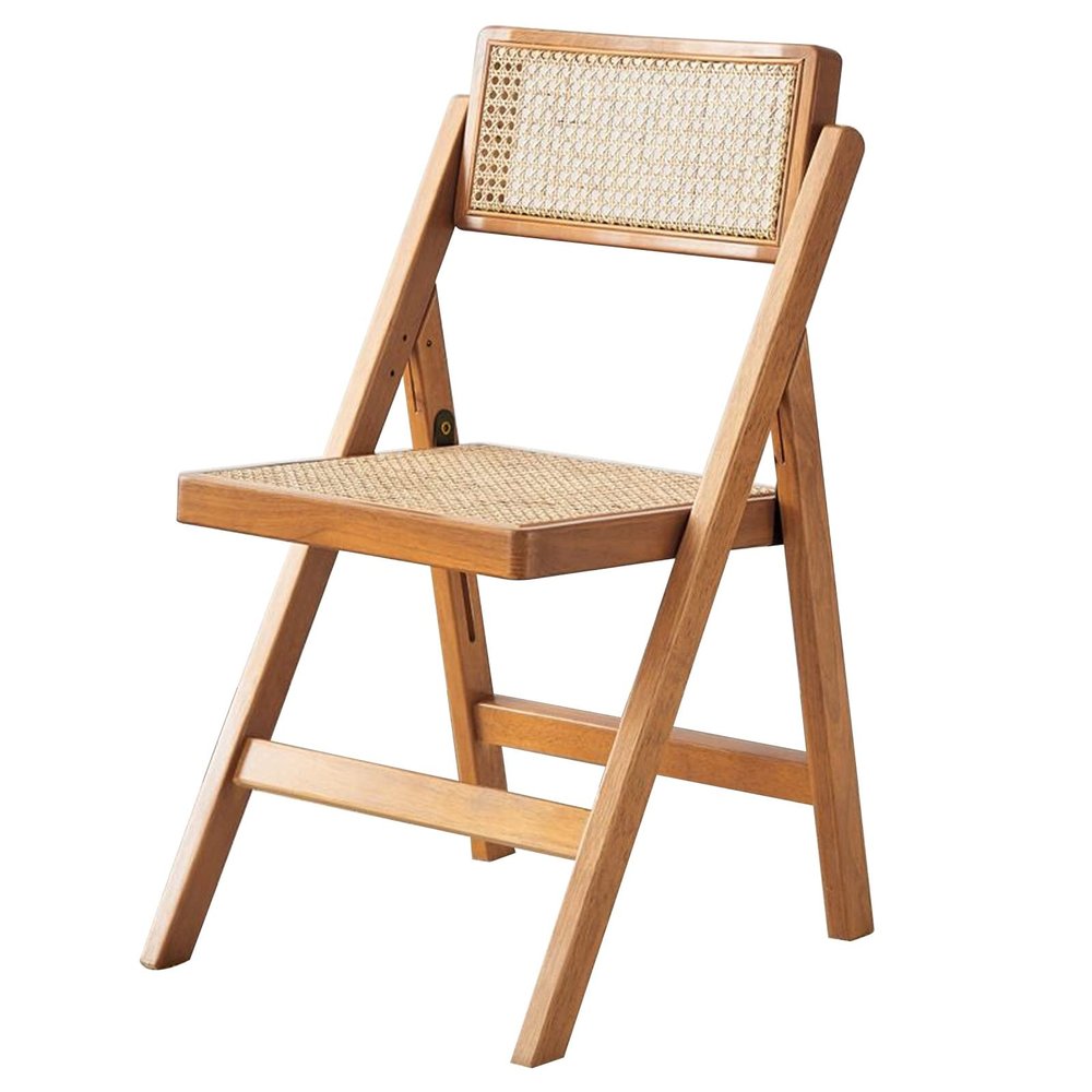 D2FASHION Folding Wooden Chair Brown Black Wood Color, Breathable Garden Chair with Backrest Suitable for Summer, Easy to Fold and Store, Strong Load-Bearing Capacity (Color : Brown)