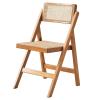 D2FASHION Folding Wooden Chair Brown Black Wood Color, Breathable Garden Chair with Backrest Suitable for Summer, Easy to Fold and Store, Strong Load-Bearing Capacity (Color : Brown) view 1