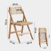 D2FASHION Folding Wooden Chair Brown Black Wood Color, Breathable Garden Chair with Backrest Suitable for Summer, Easy to Fold and Store, Strong Load-Bearing Capacity (Color : Brown) view 2