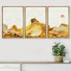 SIGNWIN Framed Canvas Print Wall Art Vibrant Golden Smoke Wave Bird Sky Landscape Abstract Shapes Illustrations Minimalism Decorative Relax/Calm for Living Room, Bedroom, Office - 16"x24"x3 Natural view 3