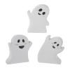3pcs Halloween White Wooden Ghost Ornament Funny Halloween Tiered Tray Decorations Ghost Theme Halloween Wood Tabletop Decor for Home Kitchen Shelf (White) view 1