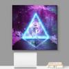wall26 Canvas Print Wall Art Triangle Geometric Neon Light Astronaut Galaxy Astronomy & Space Fantasy & Sci-Fi Digital Art Pop Art Decorative Futuristic for Living Room, Bedroom, Office - 12"x12" view 2