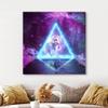 wall26 Canvas Print Wall Art Triangle Geometric Neon Light Astronaut Galaxy Astronomy & Space Fantasy & Sci-Fi Digital Art Pop Art Decorative Futuristic for Living Room, Bedroom, Office - 12"x12" view 3