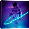 wall26 Canvas Print Wall Art Vibrant Neon Light Cosmic Galaxy Astronaut Astronomy & Space Fantasy & Sci-Fi Digital Art Pop Art Decorative Futuristic Cool for Living Room, Bedroom, Office - 12"x12" view 1