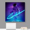wall26 Canvas Print Wall Art Vibrant Neon Light Cosmic Galaxy Astronaut Astronomy & Space Fantasy & Sci-Fi Digital Art Pop Art Decorative Futuristic Cool for Living Room, Bedroom, Office - 12"x12" view 2