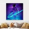 wall26 Canvas Print Wall Art Vibrant Neon Light Cosmic Galaxy Astronaut Astronomy & Space Fantasy & Sci-Fi Digital Art Pop Art Decorative Futuristic Cool for Living Room, Bedroom, Office - 12"x12" view 3