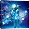 wall26 Canvas Print Wall Art Vibrant Neon Light Helmet Astronaut Galaxy Astronomy & Space Fantasy & Sci-Fi Digital Art Pop Art Decorative Futuristic Cool for Living Room, Bedroom, Office - 12"x12" view 1