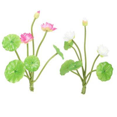Sewroro Bunches of Simulation Lotus Flowers for Wedding Decor Realistic Faux Lotus Adornment for and Home Decoration Chic Table Centerpiece