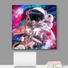 wall26 Canvas Print Wall Art Vibrant Astronaut Neon Rainbow Light Landscape Astronomy & Space Fantasy & Sci-Fi Digital Art Pop Art Decorative Futuristic for Living Room, Bedroom, Office - 12"x12" view 2