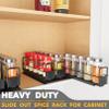 SpaceAid Pull Out Spice Rack Organizer for Cabinet, Heavy Duty Slide Out Seasoning Kitchen Organizer, Cabinet Organizer, with Labels, 7.7" W x10.75 D x4 H, 3 Drawers 1-Tier view 3