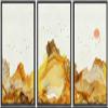SIGNWIN Framed Canvas Print Wall Art Vibrant Golden Smoke Wave Bird Sky Landscape Abstract Shapes Illustrations Minimalism Decorative Relax/Calm for Living Room, Bedroom, Office - 16"x24"x3 Black view 1