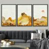 SIGNWIN Framed Canvas Print Wall Art Vibrant Golden Smoke Wave Bird Sky Landscape Abstract Shapes Illustrations Minimalism Decorative Relax/Calm for Living Room, Bedroom, Office - 16"x24"x3 Black view 2