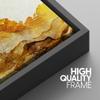 SIGNWIN Framed Canvas Print Wall Art Vibrant Golden Smoke Wave Bird Sky Landscape Abstract Shapes Illustrations Minimalism Decorative Relax/Calm for Living Room, Bedroom, Office - 16"x24"x3 Black view 4