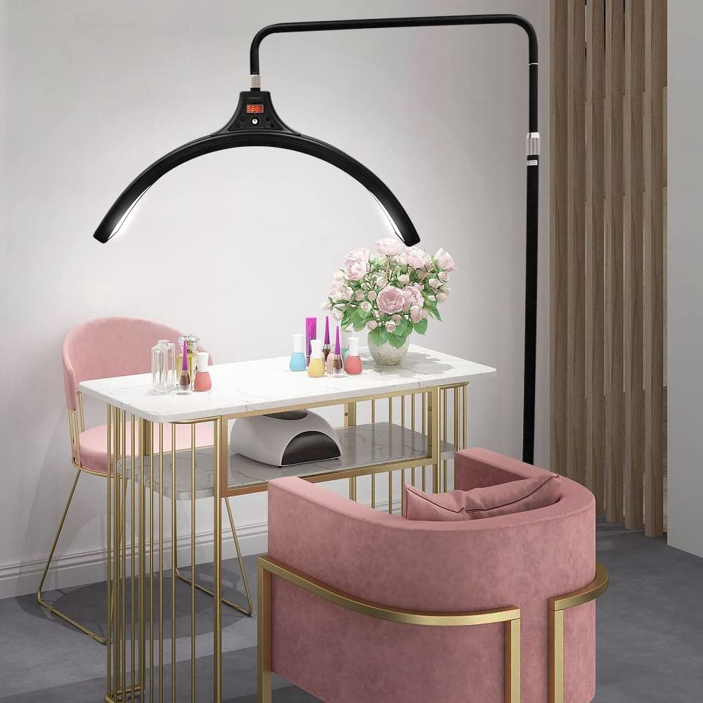 YIDOBLO Eyelash LED Floor Light - Estheticians, Tattoo & Makeup Light - Facialist Moon Lamp, Beauty & Skincare Lighting, Lashes & Eyebrows, Filming