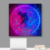wall26 Canvas Print Wall Art Vibrant Retro Neon Light Astronaut Galaxy Astronomy & Space Fantasy & Sci-Fi Digital Art Pop Art Decorative Futuristic Cool for Living Room, Bedroom, Office - 12"x12" view 2