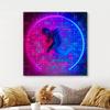 wall26 Canvas Print Wall Art Vibrant Retro Neon Light Astronaut Galaxy Astronomy & Space Fantasy & Sci-Fi Digital Art Pop Art Decorative Futuristic Cool for Living Room, Bedroom, Office - 12"x12" view 3