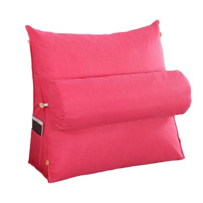 Back Pillows for Sitting in Bed for Adults Pillow for Reading in Bed with Neck Support Bed Wedge Pillow for Headboard for Twin Size Bed Machine Washable ( Color : Red-01 , Size : 45 x 45 x 20 cm )