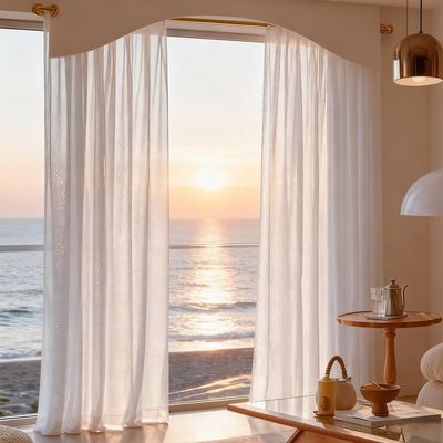 Solid Color Semi Sheer Sparkle Curtain Shimmer Shiny Glitter Metallic Light Filtering Voile for Bedroom Rod Pocket Fancy Modern Luxury Decorative Tulle Window Treatment 2 Panels White 52Wx96L inch