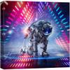 wall26 Canvas Print Wall Art Vibrant Rainbow Astronaut Neon Light Landscape Astronomy & Space Fantasy & Sci-Fi Digital Art Pop Art Decorative Futuristic for Living Room, Bedroom, Office - 12"x12" view 1