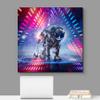 wall26 Canvas Print Wall Art Vibrant Rainbow Astronaut Neon Light Landscape Astronomy & Space Fantasy & Sci-Fi Digital Art Pop Art Decorative Futuristic for Living Room, Bedroom, Office - 12"x12" view 2