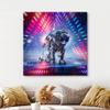 wall26 Canvas Print Wall Art Vibrant Rainbow Astronaut Neon Light Landscape Astronomy & Space Fantasy & Sci-Fi Digital Art Pop Art Decorative Futuristic for Living Room, Bedroom, Office - 12"x12" view 3